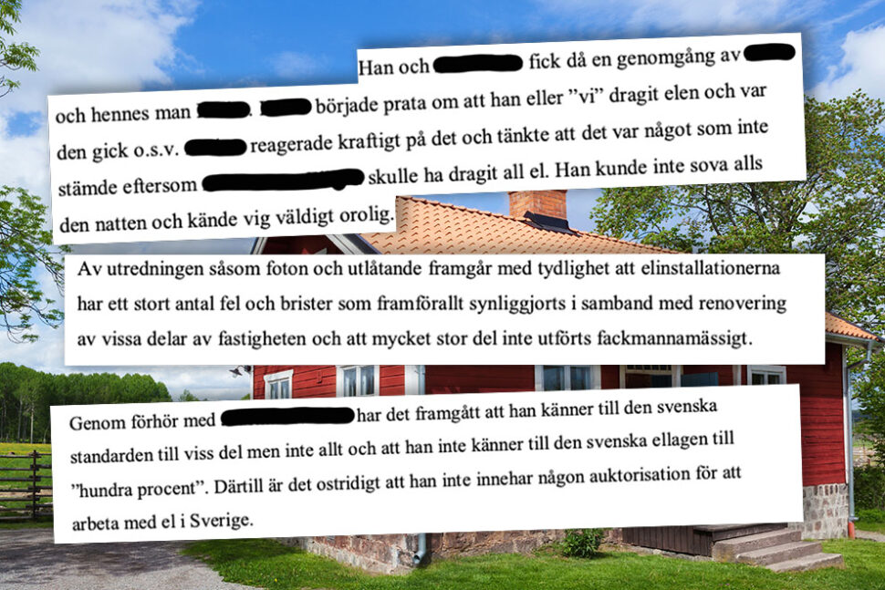 Dyr Dom Mot Hussäljare Som Bluffade Om Att Elektriker Dragit Elen ...