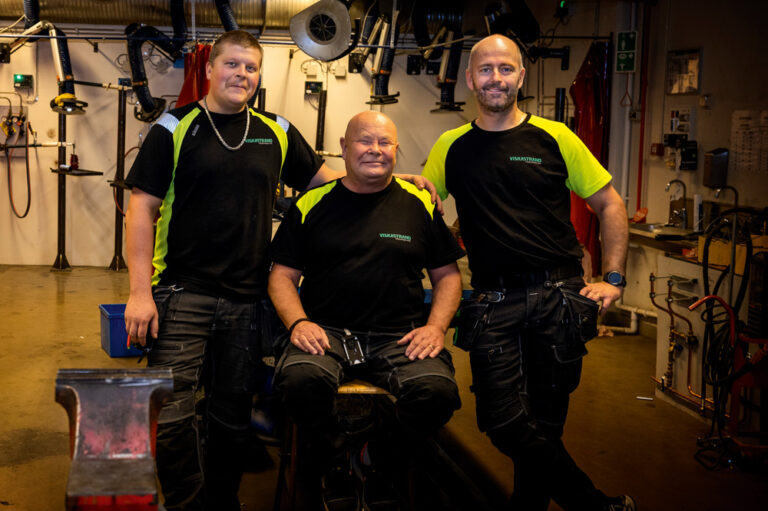 VVS-lärarna på Viskastrandsgymnasiet. Från vänster: Simon Eriksson, Pierre Ekdahl och Per Svensson. Foto: Sören Håkanlind